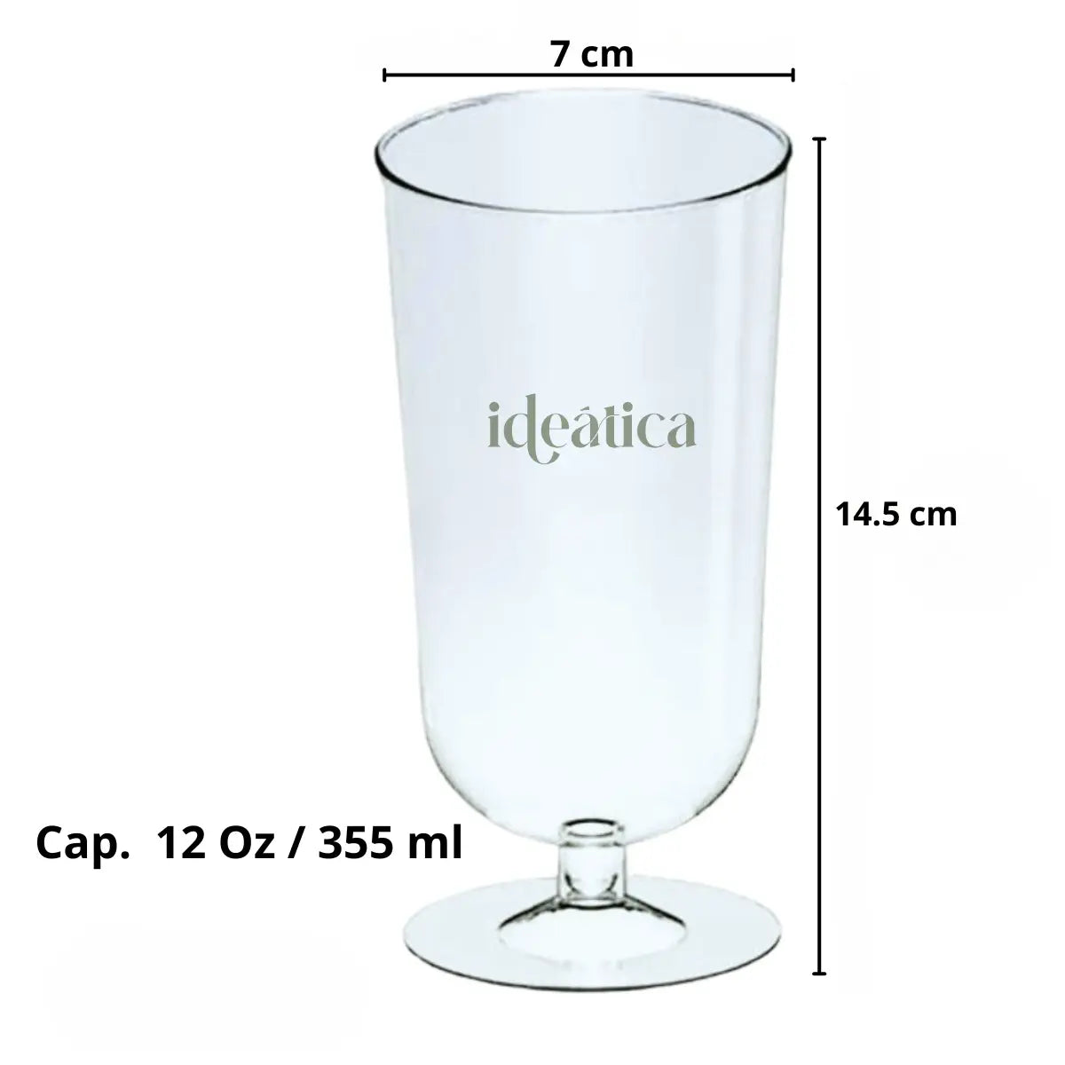 Copa Cooler Embajador para Bebidas o Postres Re-utilizable Plastico Catering - 12 Oz / 355 ml ( 20 Pzas / 60 Pzas ) PT