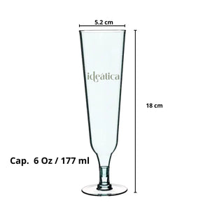 Copa Flauta Larga para Postres Re-utilizable Plastico Catering - 6 Oz / 177 ml  ( 10 Pzas / 60 Pzas ) IA