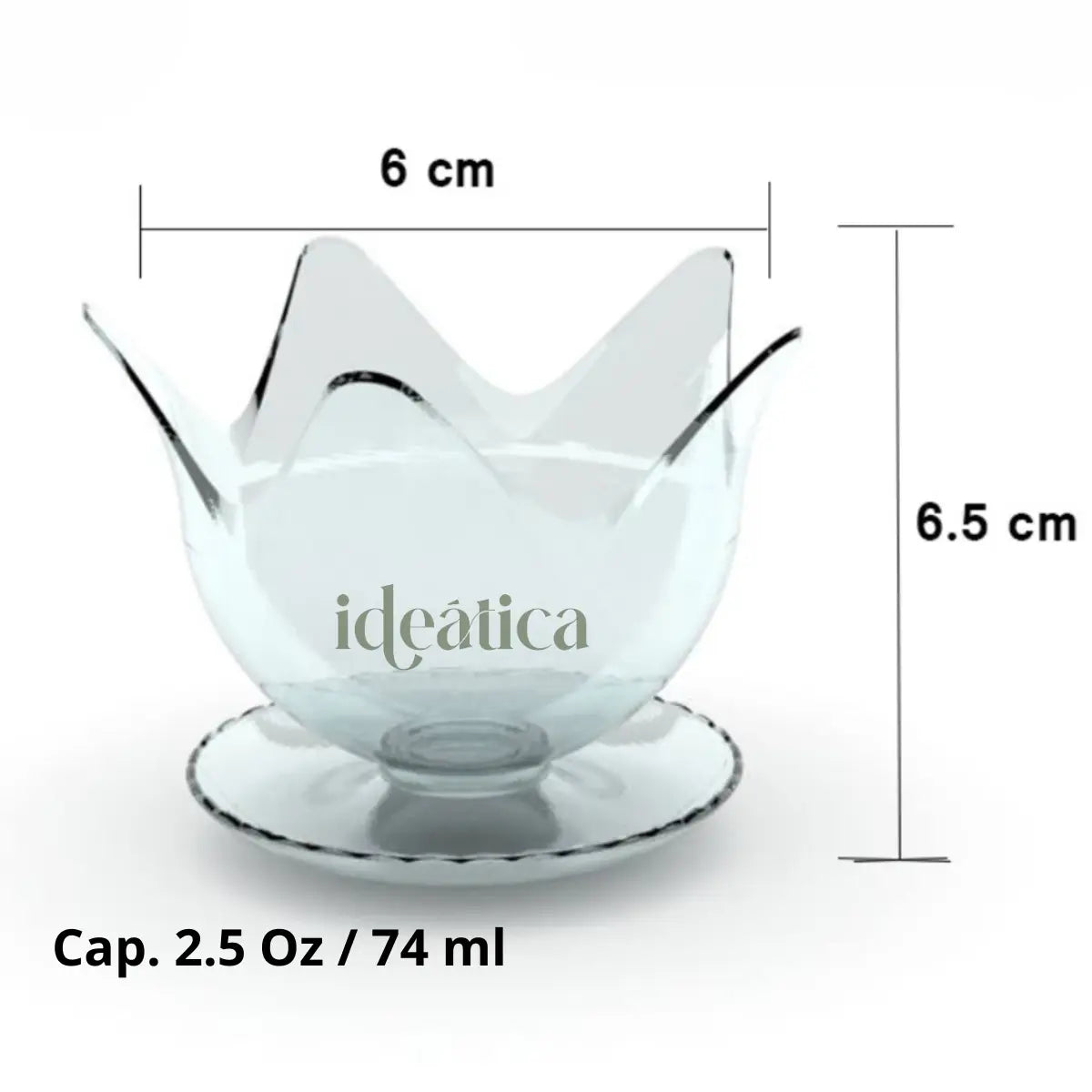Copa Flor para Postres Chica con Base Re-utilizable Plastico Catering - 2.5 Oz / 74 ml  ( 60 Pzas / 120 Pzas ) IA