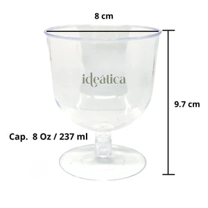 Copa Helado para Bebidas o Postres Re-utilizable Plastico Catering -  8 Oz / 237 ml  ( 20 Pzas / 60 Pzas ) PT