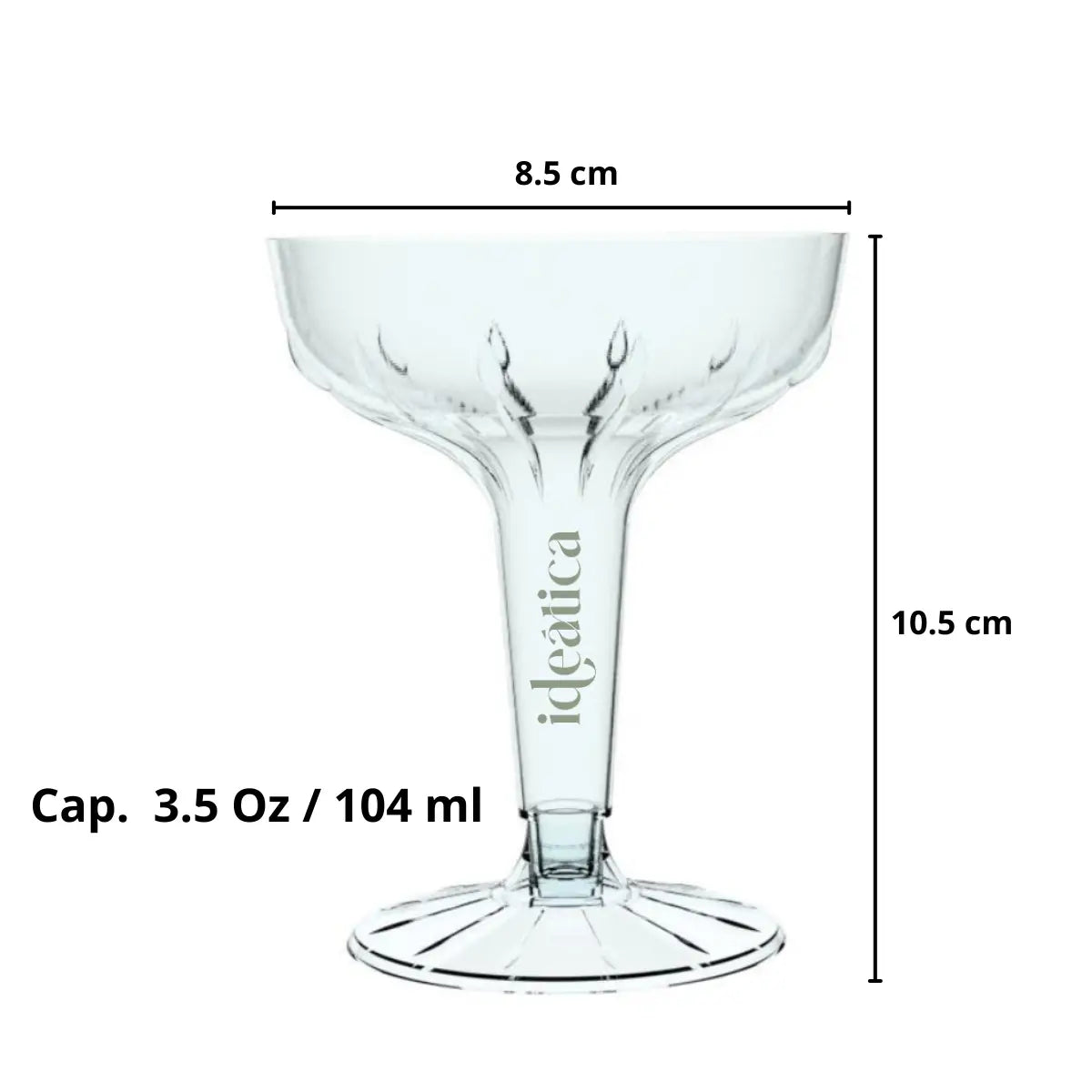 Copa Sidra para Postres o Bebidas Re-utilizable Plastico Catering - 3.5 Oz / 104 ml ( 6 Pzas / 60 Pzas ) IA