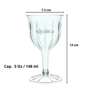 Copa Vino para Bebidas o Postres Re-utilizable Plastico Catering - 5 Oz / 148 ml ( 6 Pzas / 60 Pzas ) IA