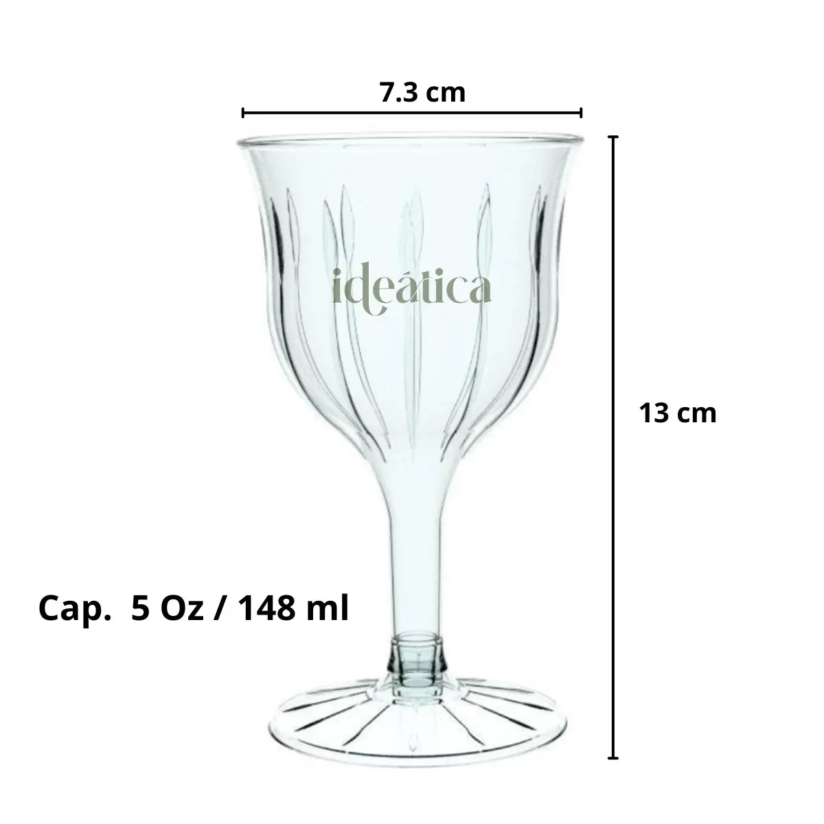 Copa Vino para Bebidas o Postres Re-utilizable Plastico Catering - 5 Oz / 148 ml ( 6 Pzas / 60 Pzas ) IA