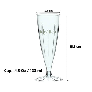 Copa para Postres Champagne Re-utilizable Plastico Catering - 4.5 Oz / 133 ml ( 6 Pzas / 60 Pzas ) IA