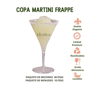 Copa para Postres o Bebidas Martini Frappe Re-utilizable Candy Bar Catering 7 Oz IA