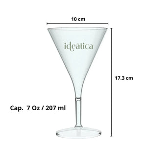 Copa para Postres o Bebidas Martini Frappe Re-utilizable Plastico Catering - 7 Oz / 207 ml ( 10 Pzas / 60 Pzas ) IA