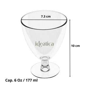 Mini Copa Postrera Tallo Corto Re-utilizable Plastico Catering - 6 Oz / 177 ml ( 30 Pzas / 60 Pzas ) IA