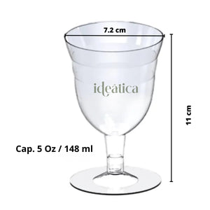 Mini Copa para Bebidas o Postres Tulipan Re-utilizable Plastico Catering - 5 Oz / 148 ml ( 20 Pzas / 60 Pzas ) PT