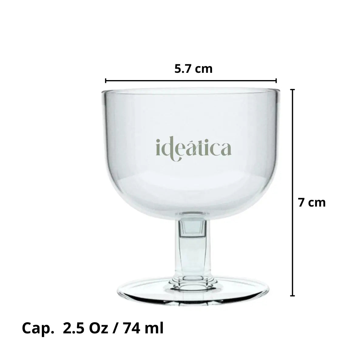 Mini Copa para Postres Brandy Re-utilizable Plastico Catering - 2.5 Oz / 74 ml ( 20 Pzas / 100 Pzas ) IA