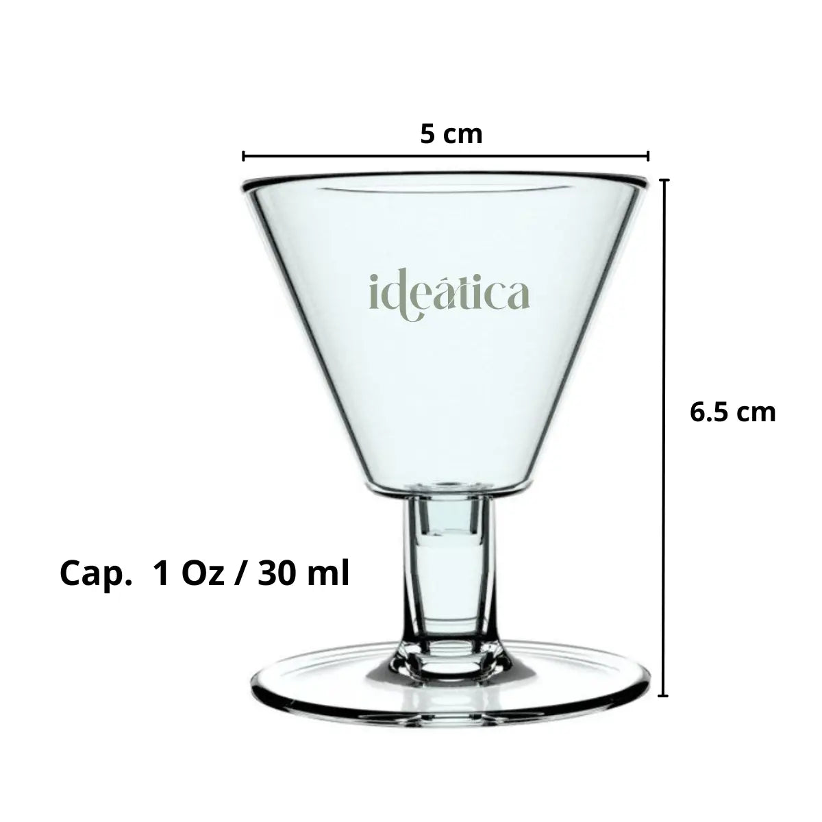 Mini Copa para Postres Degustación Re-utilizable Plastico Catering - 1 Oz / 30 ml ( 20 Pzas / 100 Pzas ) IA