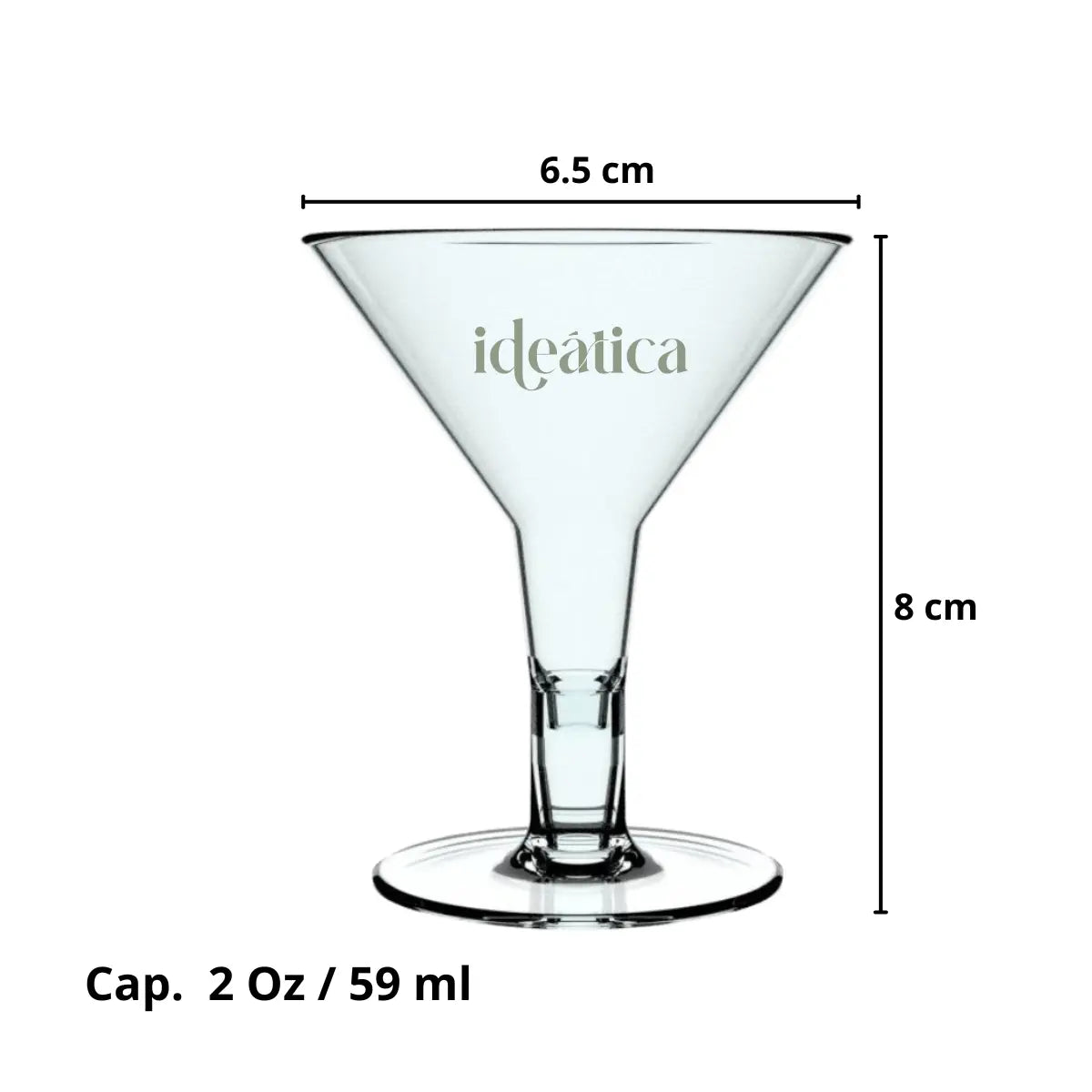 Mini Copa para Postres Martini Re-utilizable Candy Bar Catering 2 Oz 100 pzas IA