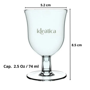 Mini Copa para Postres Vino Re-utilizable Plastico Catering - 2.5 Oz / 74 ml ( 20 Pzas / 100 Pzas ) IA