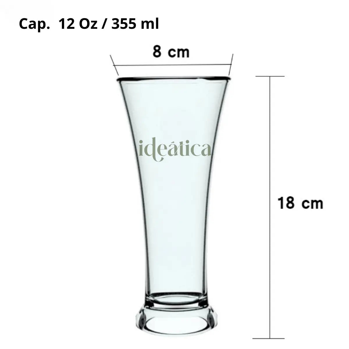 Vaso Cervecero para Postres Re-utilizable Candy Bar Catering 12 Oz 48 pzas IA