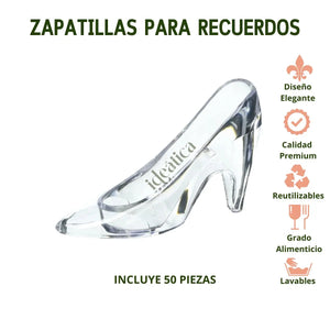 Zapatillas para Recuerdos Regalo y Decoracion Tipo Cenicienta 50 pzas IA