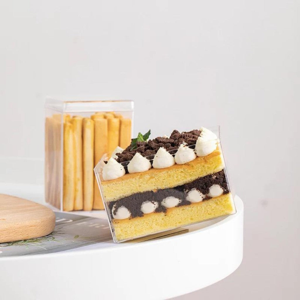Caja Cuadrada Acrílico Para Postres, Regalo, Recuerdo y Decoración 1 pza IA