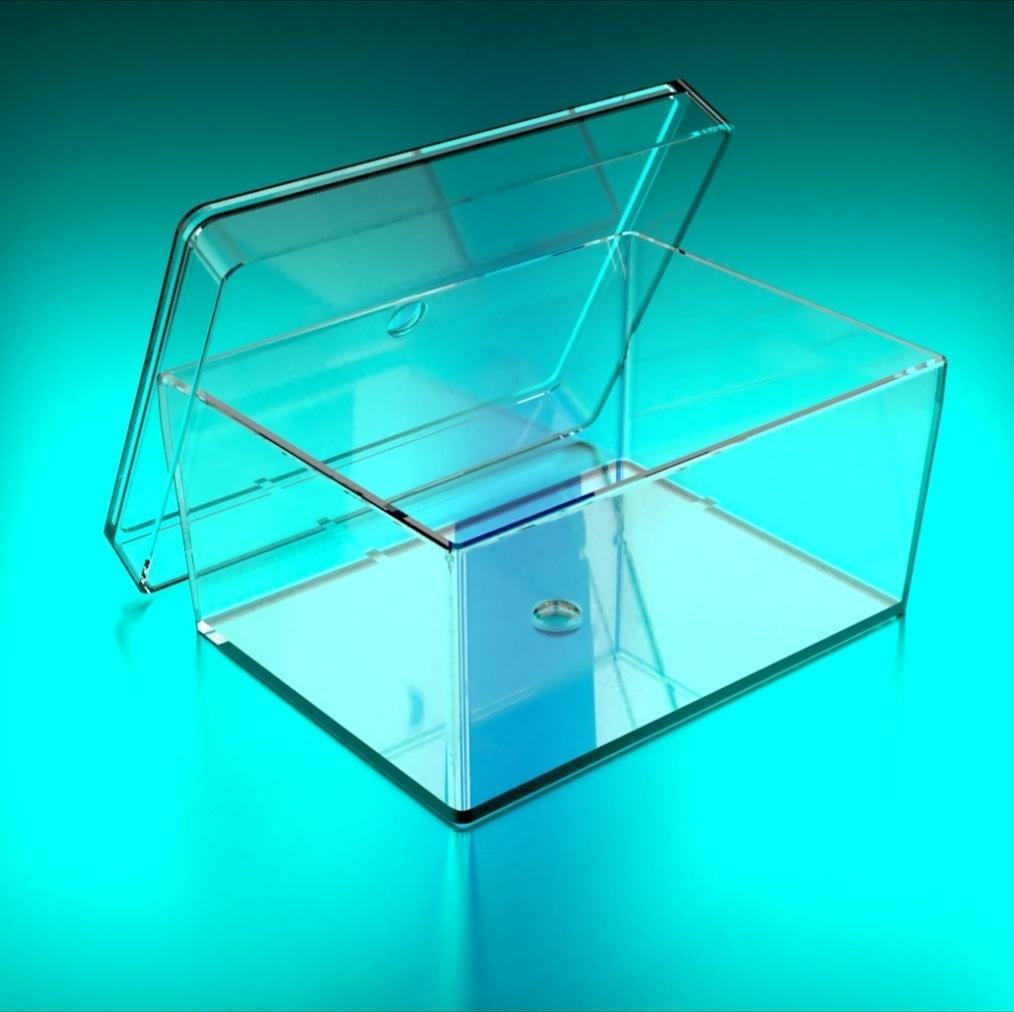 Caja Cuadrada Acrílico Para Postres, Regalo, Recuerdo y Decoración 1 pza IA