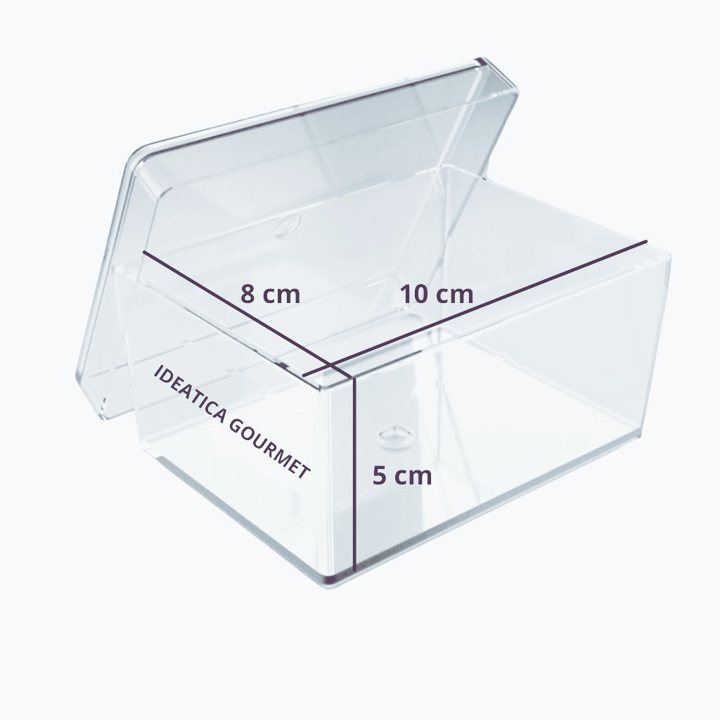 Caja Cuadrada Acrilico Para Postres, Regalo, Recuerdo y Decoracion 1 pza IA