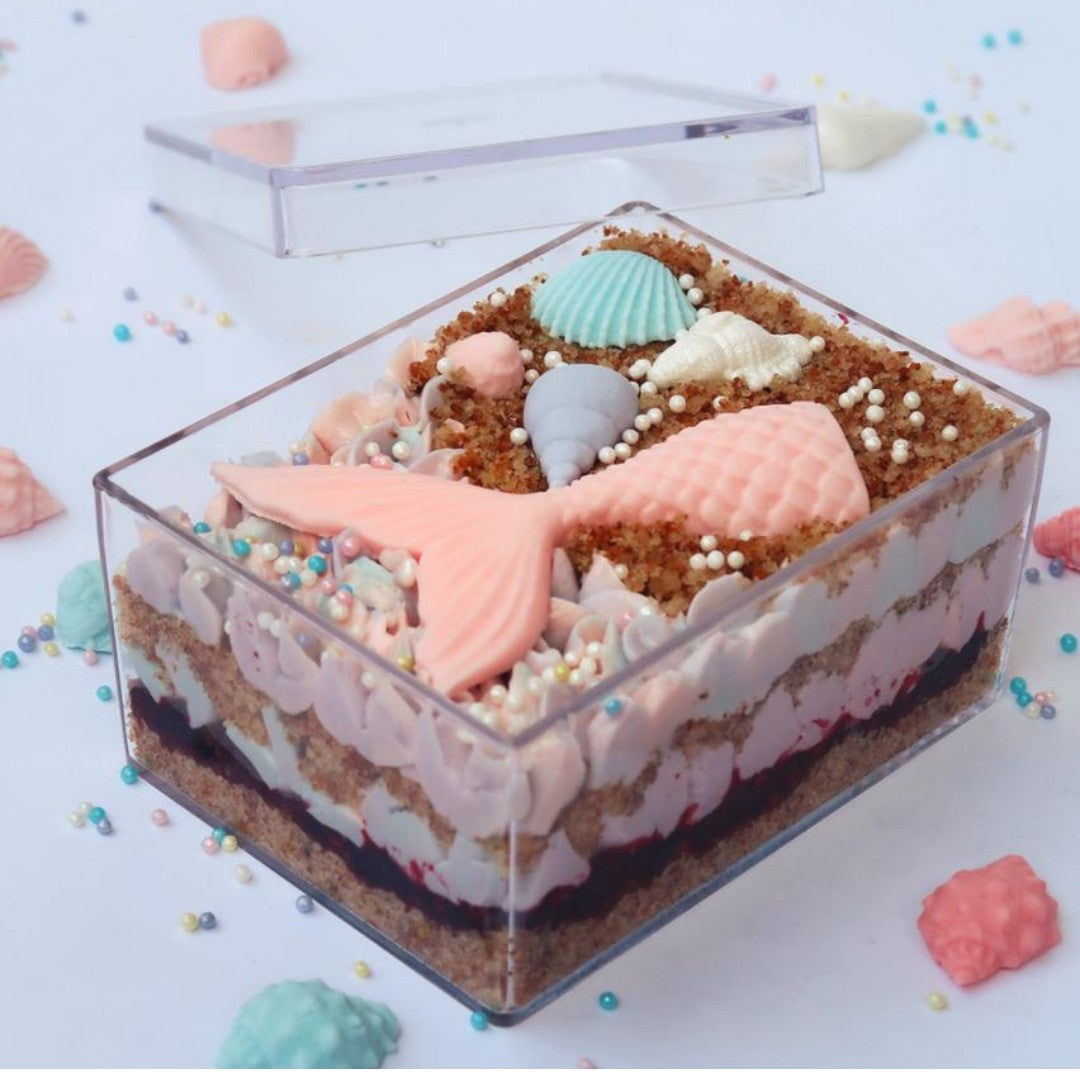 Caja Cuadrada Acrilico Para Postres, Regalo, Recuerdo y Decoracion 1 pza IA