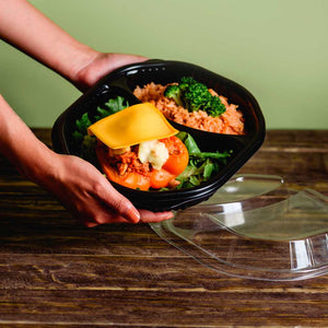 Contenedor con Tapa para Alimentos o Comida Plástico 2 Divisiones IN