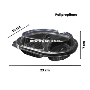 Contenedor para Alimentos o Comida Plástico 2 Divisiones IN