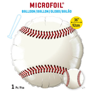 Globo Metalico de Balón de Baseball Grande para Fiestas y Cumpleaños 36 / 92 cm 1 pza QUALATEX