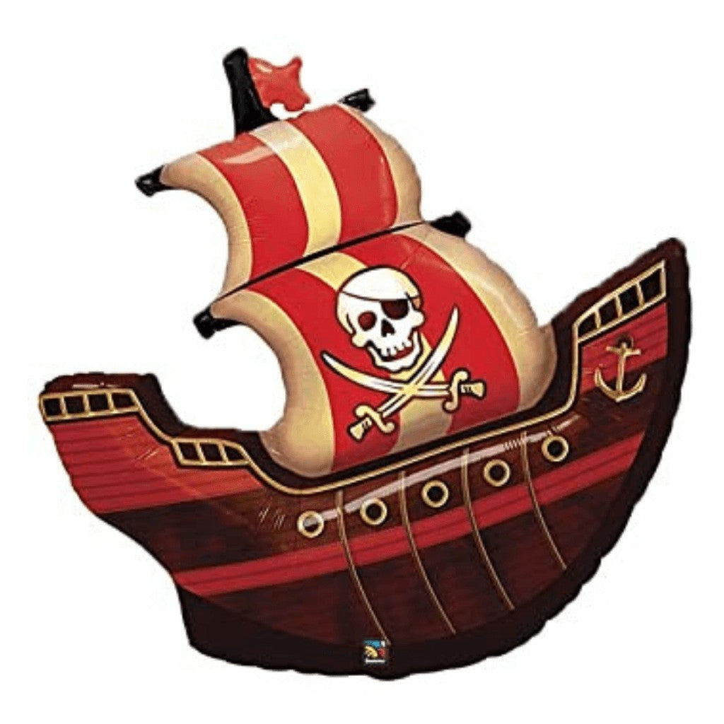 Globo Metálico de Barco Pirata Grande para Fiestas y Cumpleaños 40 / 102 cm 1 pza Ideática Gourmet