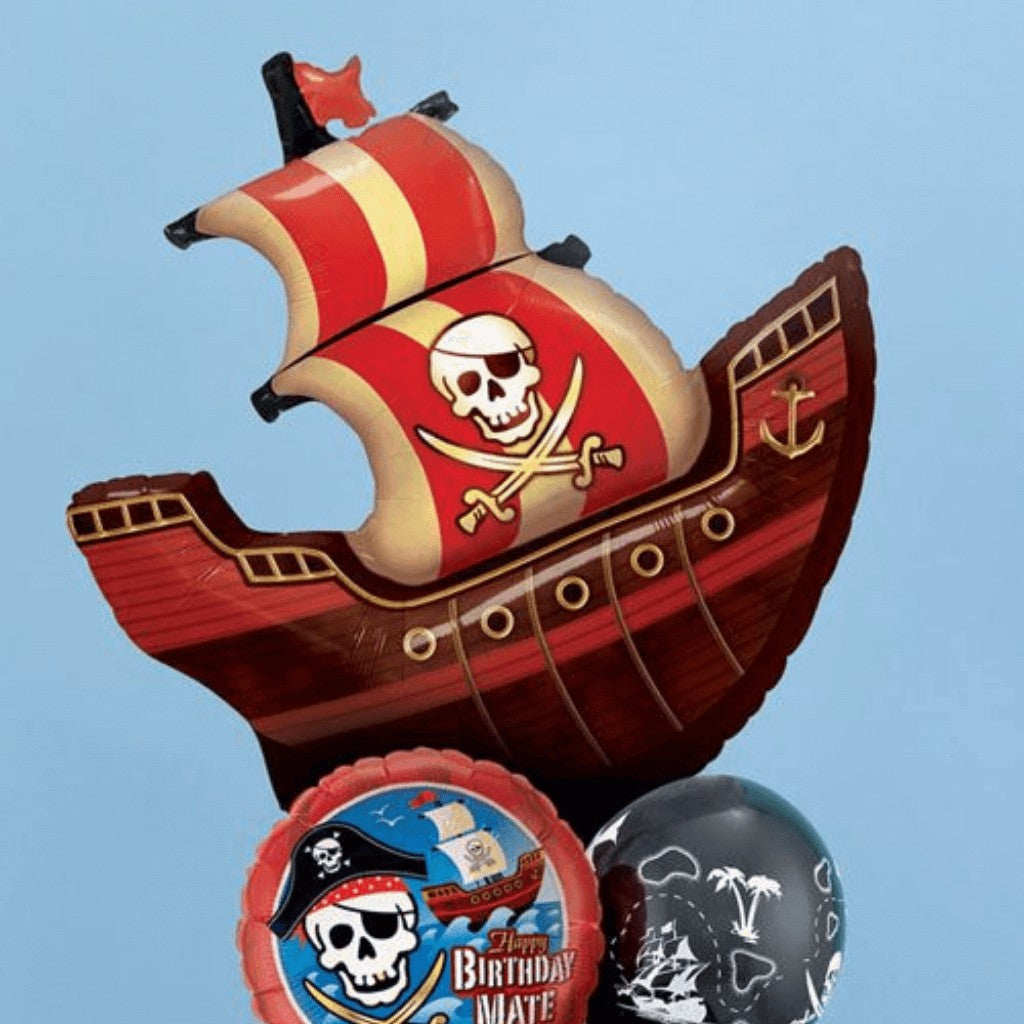 Globo Metálico de Barco Pirata Grande para Fiestas y Cumpleaños 40 / 102 cm 1 pza Ideática Gourmet