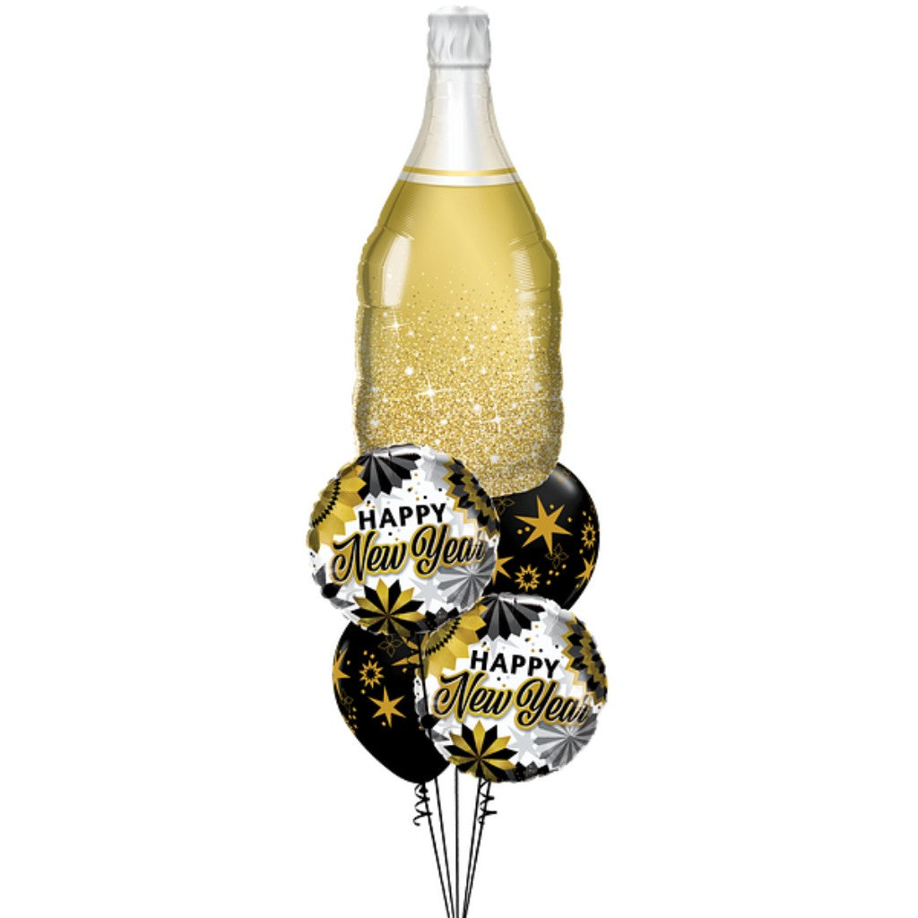 Globo Metálico de Botella Dorada Brillante Grande para Fiestas, Cumpleaños y Navidad  39 / 99 cm 1 pza Ideática Gourmet