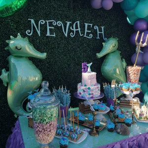 Globo Metálico de Caballito de Mar Brillante Grande para Fiestas y Cumpleaños 38 / 97 cm 1 pza Ideática Gourmet