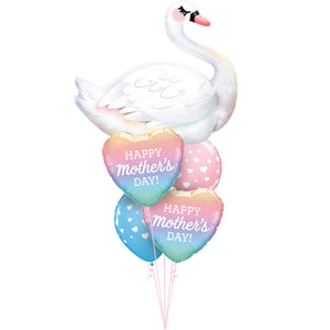 Globo Metálico de Cisne Blanco Grande para Fiestas y Cumpleaños 35 / 89 cm 1 pza Ideática Gourmet