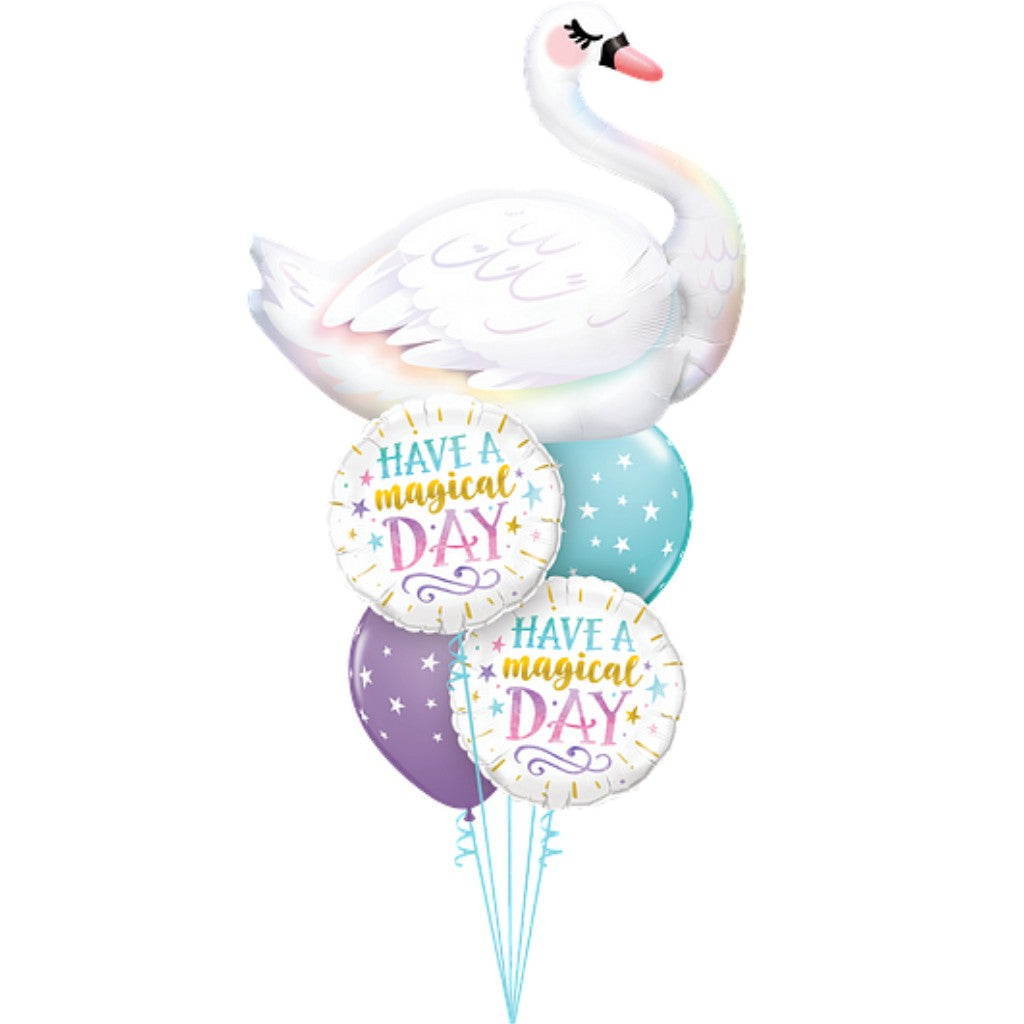 Globo Metálico de Cisne Blanco Grande para Fiestas y Cumpleaños 35 / 89 cm 1 pza Ideática Gourmet