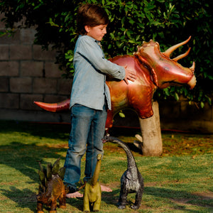 Globo Metalico de Dinosaurio Triceratops para Fiestas y Cumpleaños 42/ 107 cm 1 pza QUALATEX