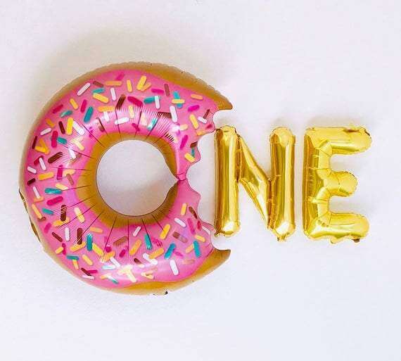 Globo Metálico de Dona Rosquilla Mordida Grande para Fiestas y Cumpleaños 36 / 91 cm 1 pza Ideática Gourmet