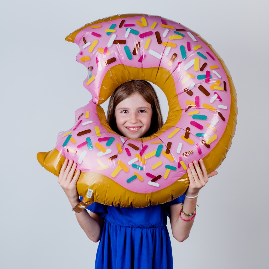 Globo Metalico de Dona Rosquilla Mordida Grande para Fiestas y Cumpleaños 36 / 91 cm 1 pza QUALATEX