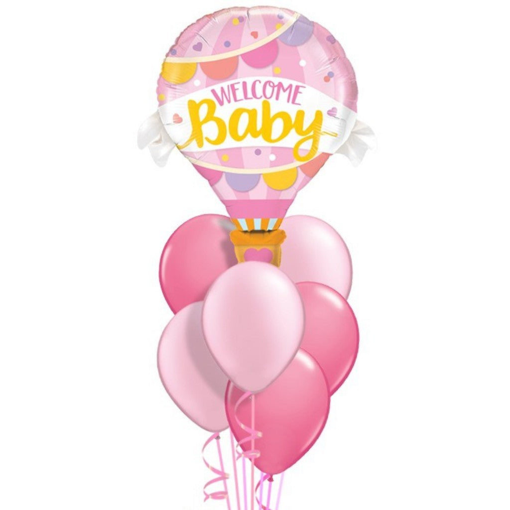 Globo Metálico de Globo Aerostático Rosa Bebe Niña Grande para Fiestas y Baby Showers 42/ 107 cm 1 pza Ideática Gourmet