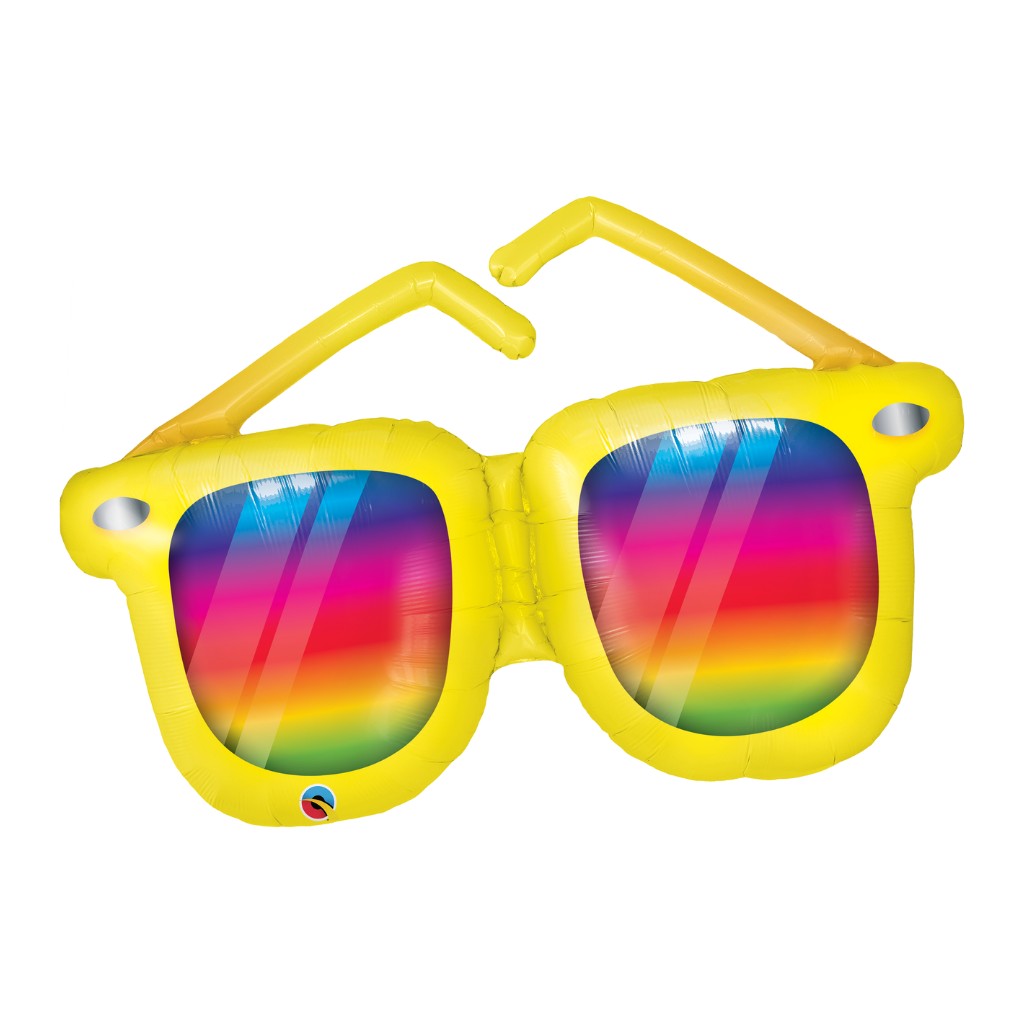 Globo Metalico de Lentes de Sol Grande para Fiestas y Cumpleaños 42 / 107 cm 1 pza QUALATEX