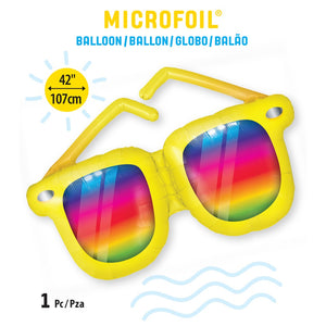Globo Metalico de Lentes de Sol Grande para Fiestas y Cumpleaños 42 / 107 cm 1 pza QUALATEX