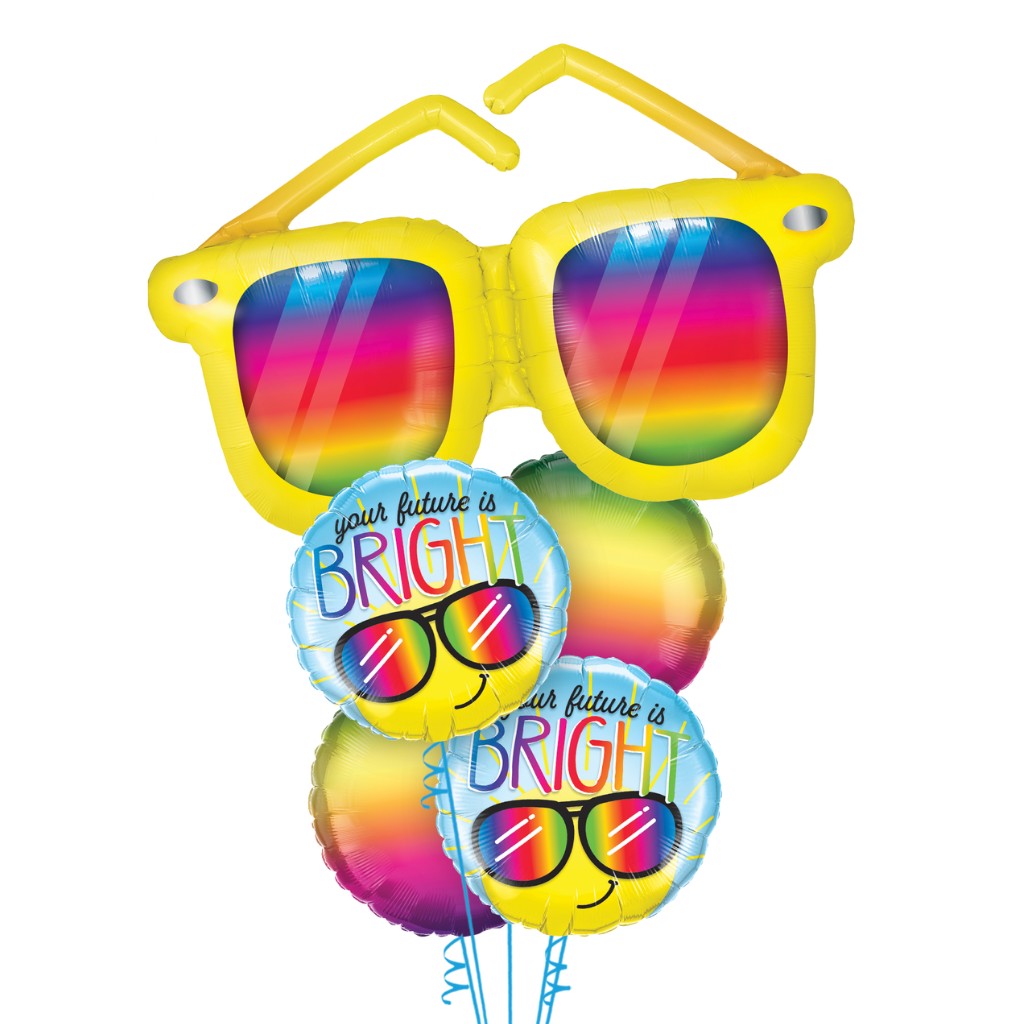 Globo Metalico de Lentes de Sol Grande para Fiestas y Cumpleaños 42 / 107 cm 1 pza QUALATEX