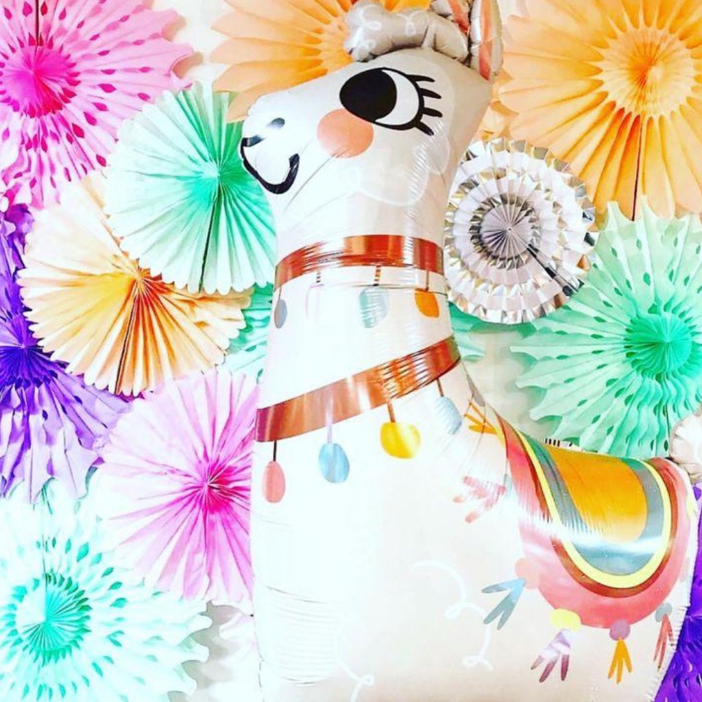 Globo Metálico de Llama Adorable Grande para Fiestas y Cumpleaños 45 / 114 cm 1 pza Ideática Gourmet