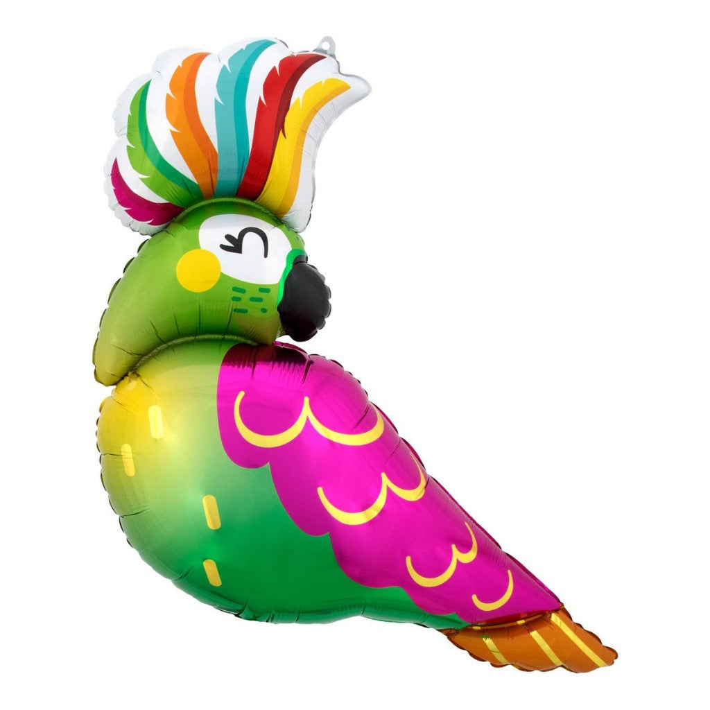 Globo Metalico de Loro Tropical Grande para Fiestas y Cumpleaños 31/ 79 cm 1 pza ANAGRAM