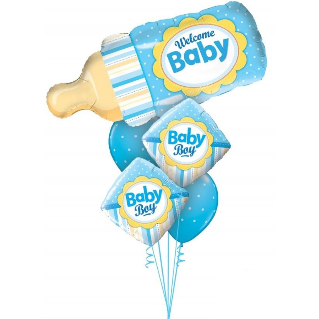 Globo Metálico de Mamila o Biberón Bebe Niño Azul Grande para Fiestas y Baby Showers 39/ 99 cm 1 pza Ideática Gourmet