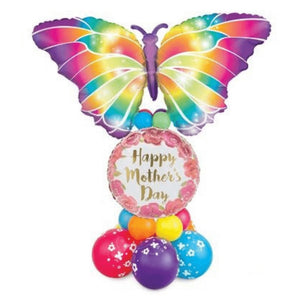 Globo Metálico de Mariposa Arcoiris Grande para Fiestas y Cumpleaños 44 / 112 cm 1 pza Ideática Gourmet