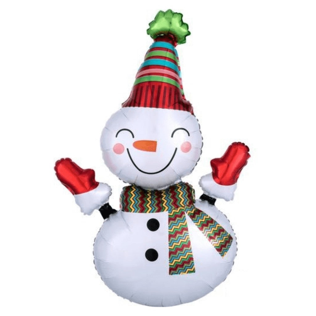 Globo Metálico de Muñeco de Nieve Grande para Fiestas Decembrinas 36/ 91 cm 1 pza Ideática Gourmet