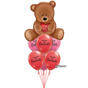 Globo Metálico de Oso de Peluche Corazón Grande para Fiestas, Cumpleaños y San Valentin 35 / 89 cm 1 pza Ideática Gourmet