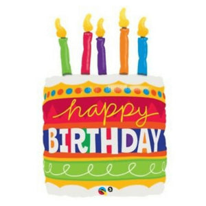 Globo Metálico de Pastel Happy Birthday Grande para Fiestas y Cumpleaños 35 / 89 cm 1 pza Ideática Gourmet