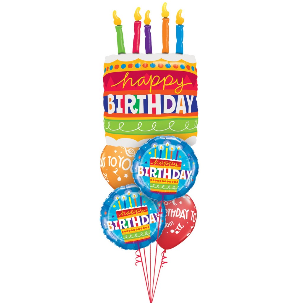 Globo Metálico de Pastel Happy Birthday Grande para Fiestas y Cumpleaños 35 / 89 cm 1 pza Ideática Gourmet