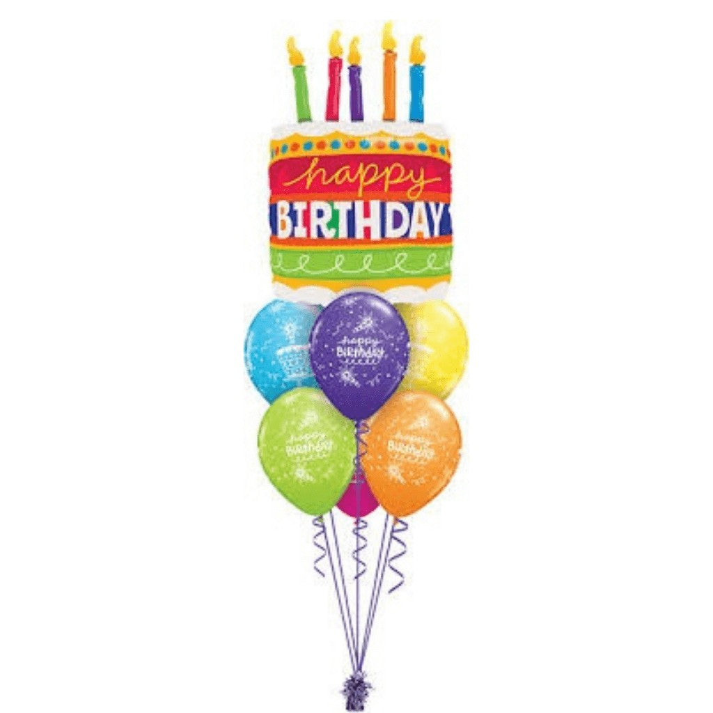 Globo Metálico de Pastel Happy Birthday Grande para Fiestas y Cumpleaños 35 / 89 cm 1 pza Ideática Gourmet
