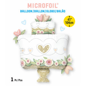 Globo Metálico de Pastel de Bodas Glitter Dorado Grande para Fiestas y Cumpleaños 41 / 104 cm 1 pza Ideática Gourmet