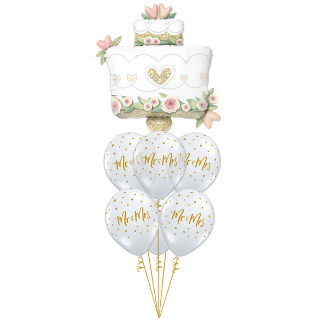 Globo Metálico de Pastel de Bodas Glitter Dorado Grande para Fiestas y Cumpleaños 41 / 104 cm 1 pza Ideática Gourmet