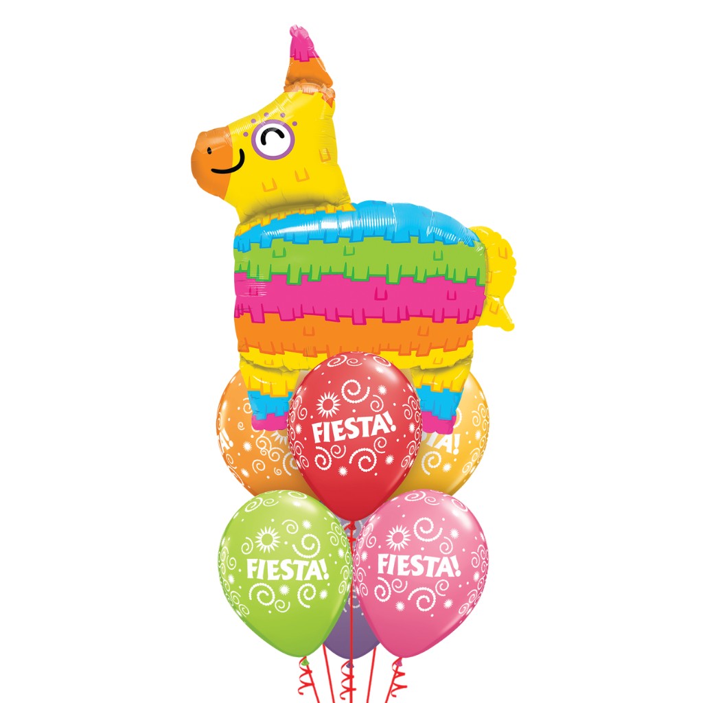 Globo Metalico de Piñata Burrito Arcoiris Grande para Fiestas y Cumpleaños 34 / 86 cm 1 pza QUALATEX